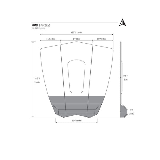 ROAM Footpad Deck Grip Traction Pad Grau