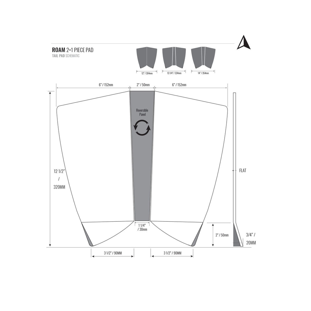 ROAM Footpad Deck Grip Traction Pad 2+1 Rot