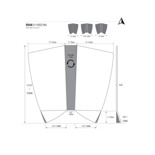 ROAM Footpad Deck Grip Traction Pad 2+1 Rot