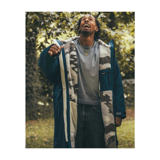 DRYROBE Advance Long Sleeve Blue Sand Camo XL Blau Adult