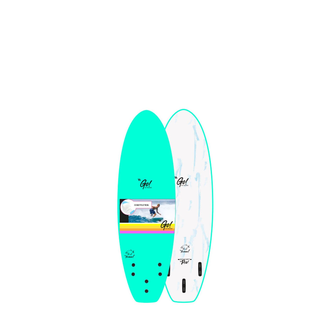 GO Surfboard Safety Soft Pro 9.0 Green Marble Grün