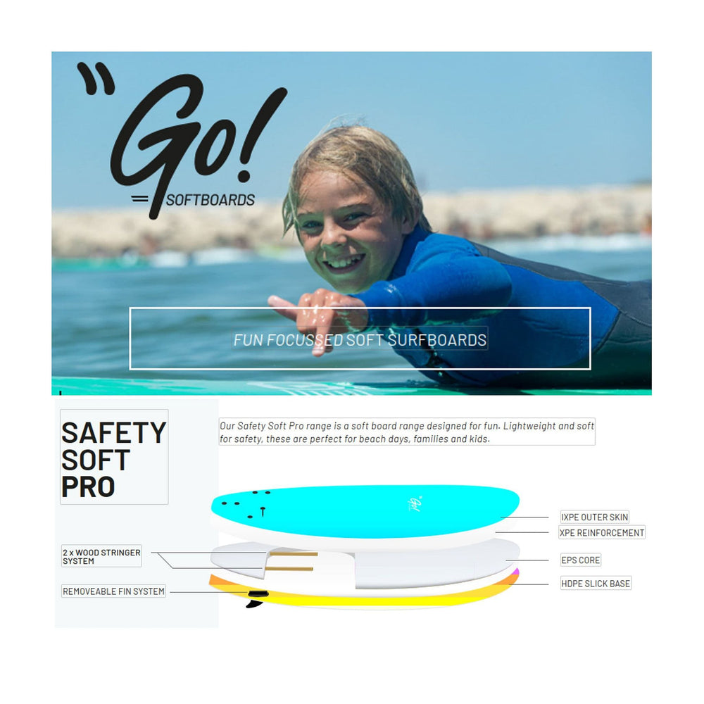 GO Surfboard Safety Soft Pro 9.0 Green Marble Grün