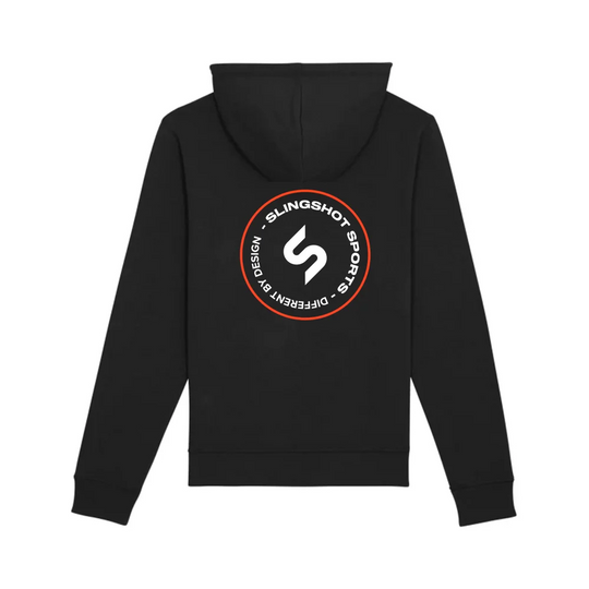 Slingshot Hoodie Schwarz – Unisex Streetwear aus Bio-Baumwolle
