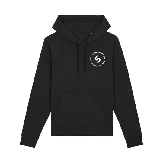 Slingshot Hoodie Schwarz – Unisex Streetwear aus Bio-Baumwolle